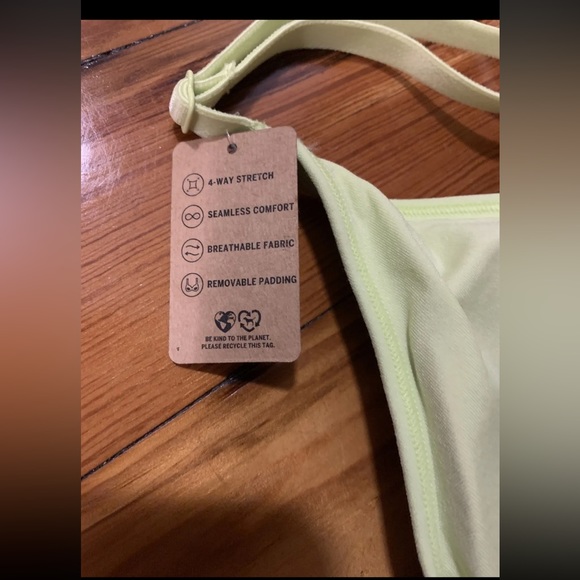 NWT Victoria Secret PINK Neon Yellow Sports Bra Seamless Size Medium - Picture 5 of 8